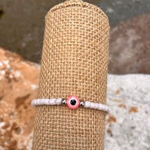 Pink Evil Eye Beaded Bracelet